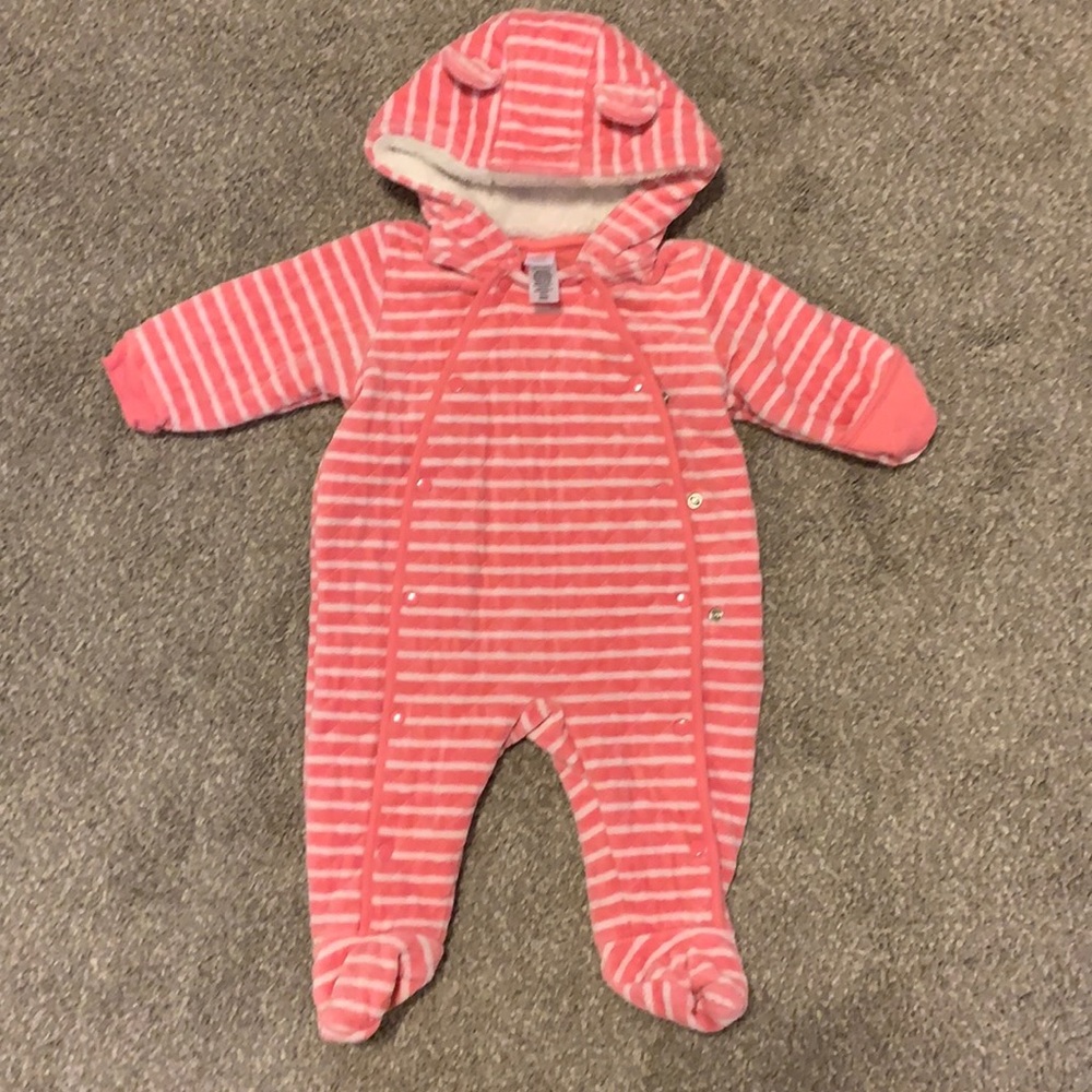 Nordstrom baby pink winter onesie